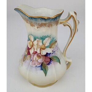 Vintage RS A.A. Importing Co. Creamer, Floral,‎ Gold Trim, Made in Japan Pitcher